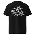 Schwarzes Statement-T-Shirt mit Katzen-Aufdruck auf der Rückseite