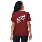 Adopt Bio-T-Shirt, weinrot, Rückseitenprint „ADOPT DON’T SHOP“