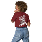 T-Shirt (Burgundy) mit großem Rückendruck „Better Than Wingman“