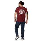 Burgunderfarbenes T-Shirt aus Bio-Baumwolle mit Rückenprint „PET'S DON'T“