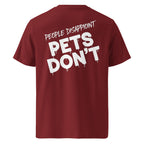 Burgundes T-Shirt aus Bio-Baumwolle mit Rückenprint „PET'S DON'T“
