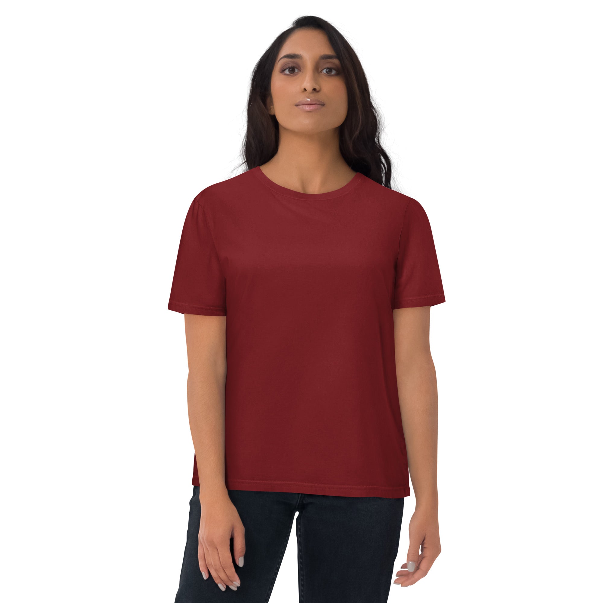 Adopt Bio-T-Shirt, weinrot, einfarbig ohne großen Frontprint