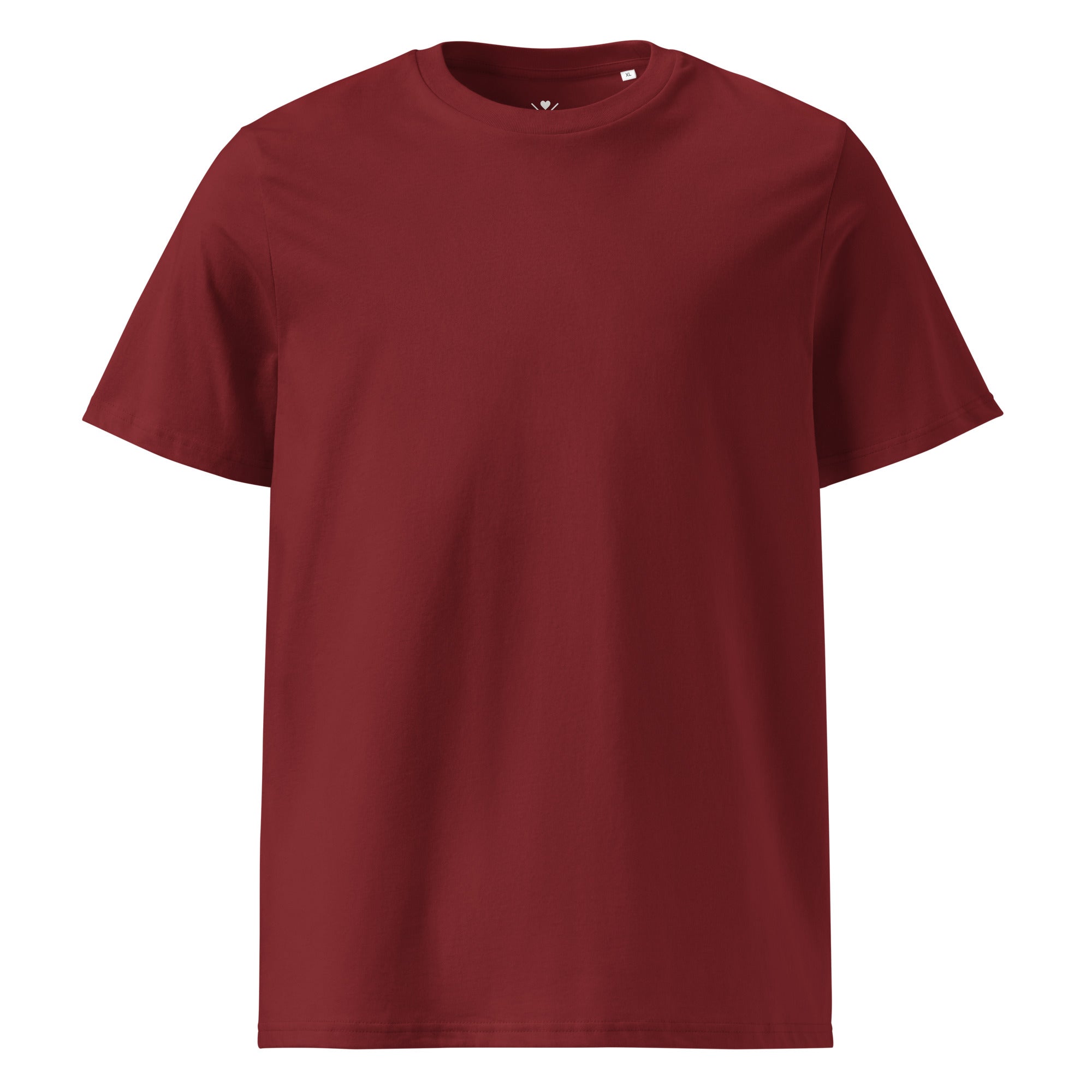 Lifestyle-T-Shirt, bordeauxrot, kurzer Rundhalsausschnitt, glatte Vorderseite