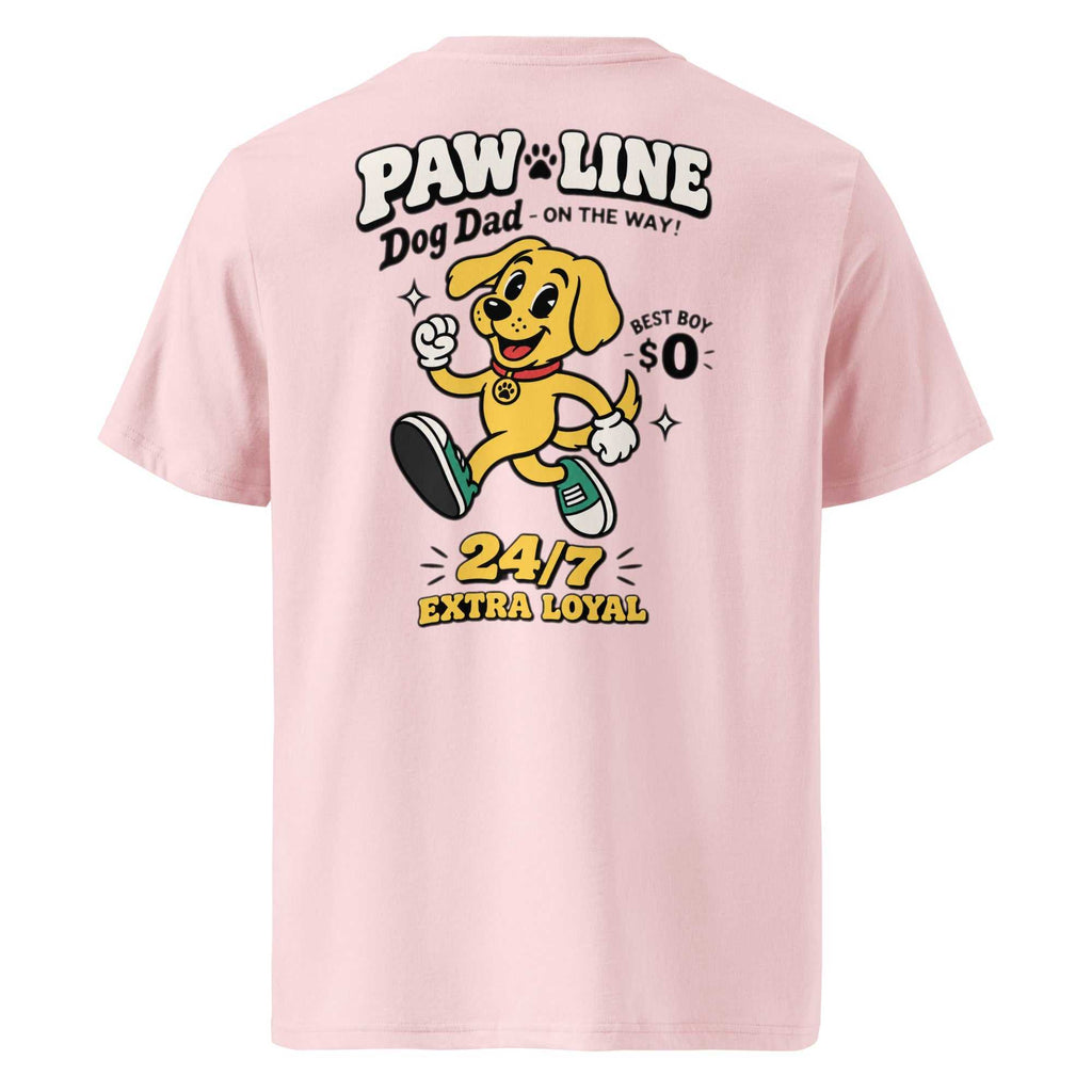 Rosa T-Shirt mit PAW-LINE und Hundedruck auf der Rückseite
