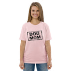 Unisex-T-Shirt hellrosa mit „DOG MOM“-Vintage-Print auf der Brust