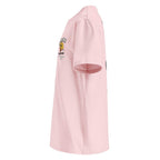 Rosa T-Shirt, seitliche Ansicht, mit kleinem Rückenprint