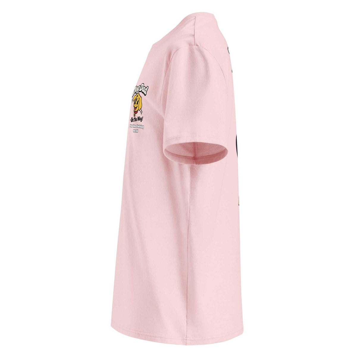 Rosa T-Shirt, seitliche Ansicht, mit kleinem Rückenprint