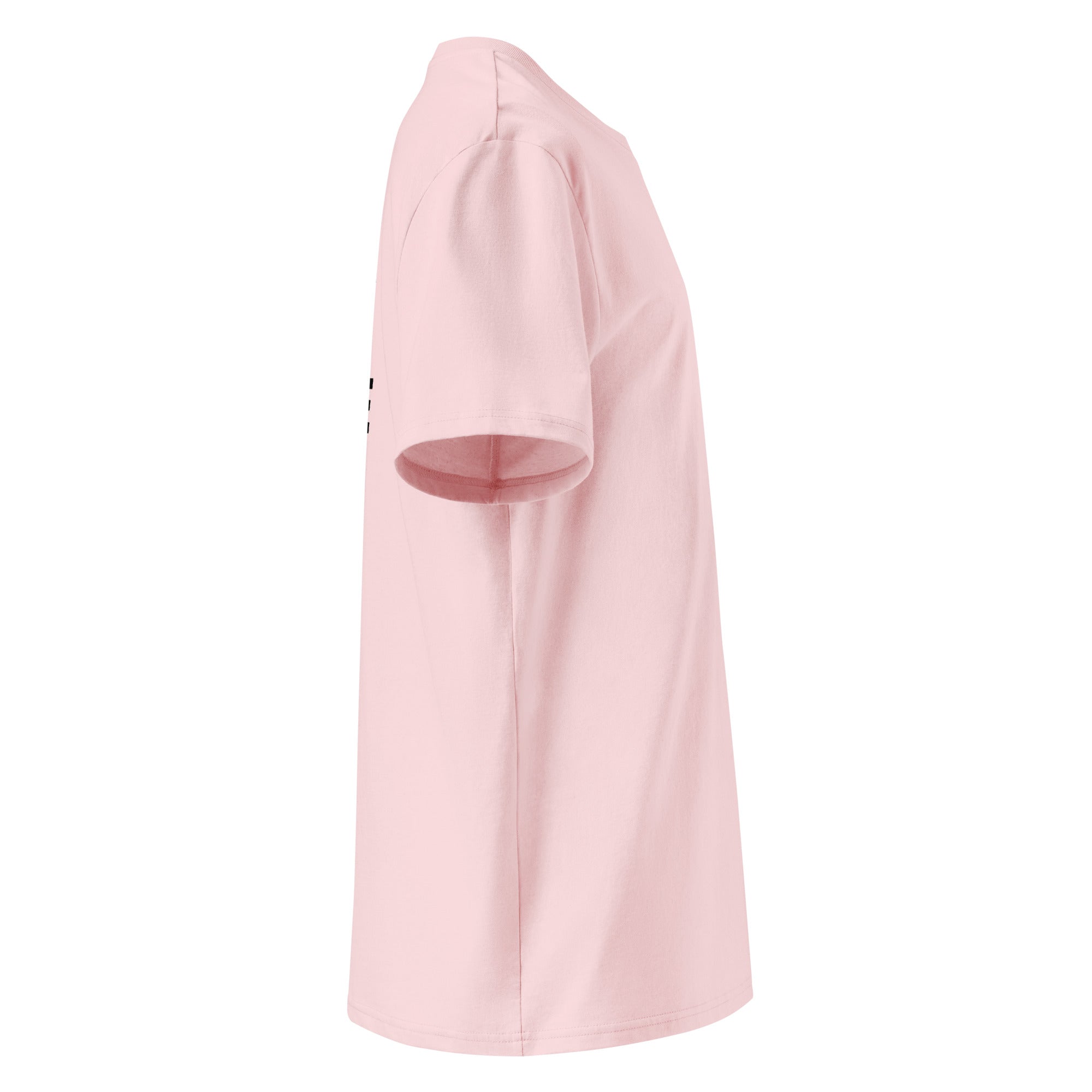 Bio-Baumwoll-T-Shirt in Rosa, seitliche Ansicht mit kurzem Ärmel