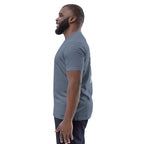 Unisex-Bio-Baumwoll-T-Shirt dunkelgrau, Seitenansicht mit Kurzarm