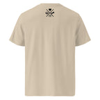 Beiges T-Shirt mit Rückenprint „PAW LINE“ und Pfoten-Icon