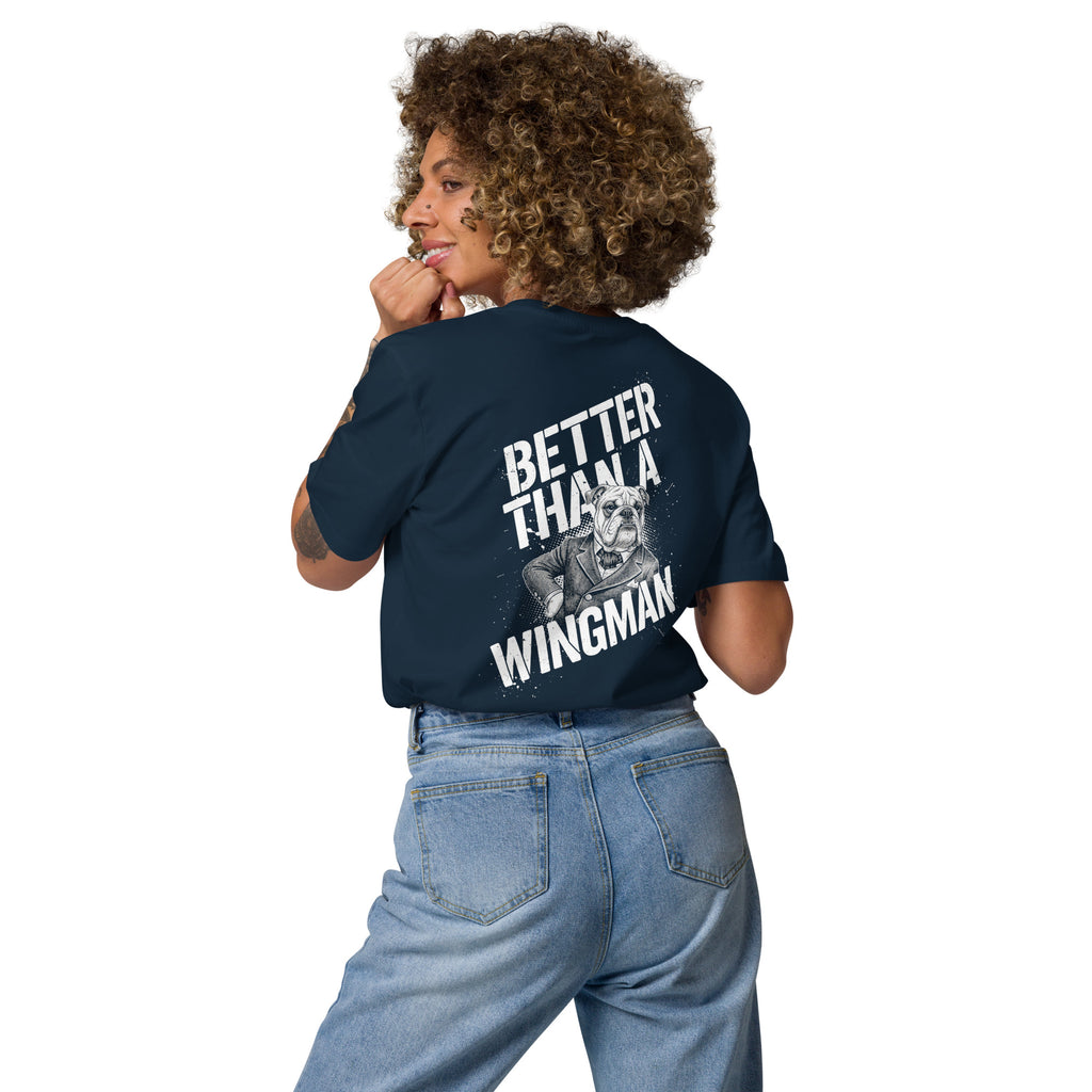 T-Shirt (French Navy) mit großem Rückendruck „Better Than Wingman“
