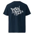 French-Navy T-Shirt mit Graffiti-Print, Rückansicht