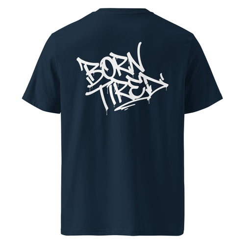 French-Navy T-Shirt mit Graffiti-Print, Rückansicht