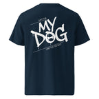 French‑Navy T‑Shirt mit Rückenprint „MY DOG“ und weißem Grafikmotiv