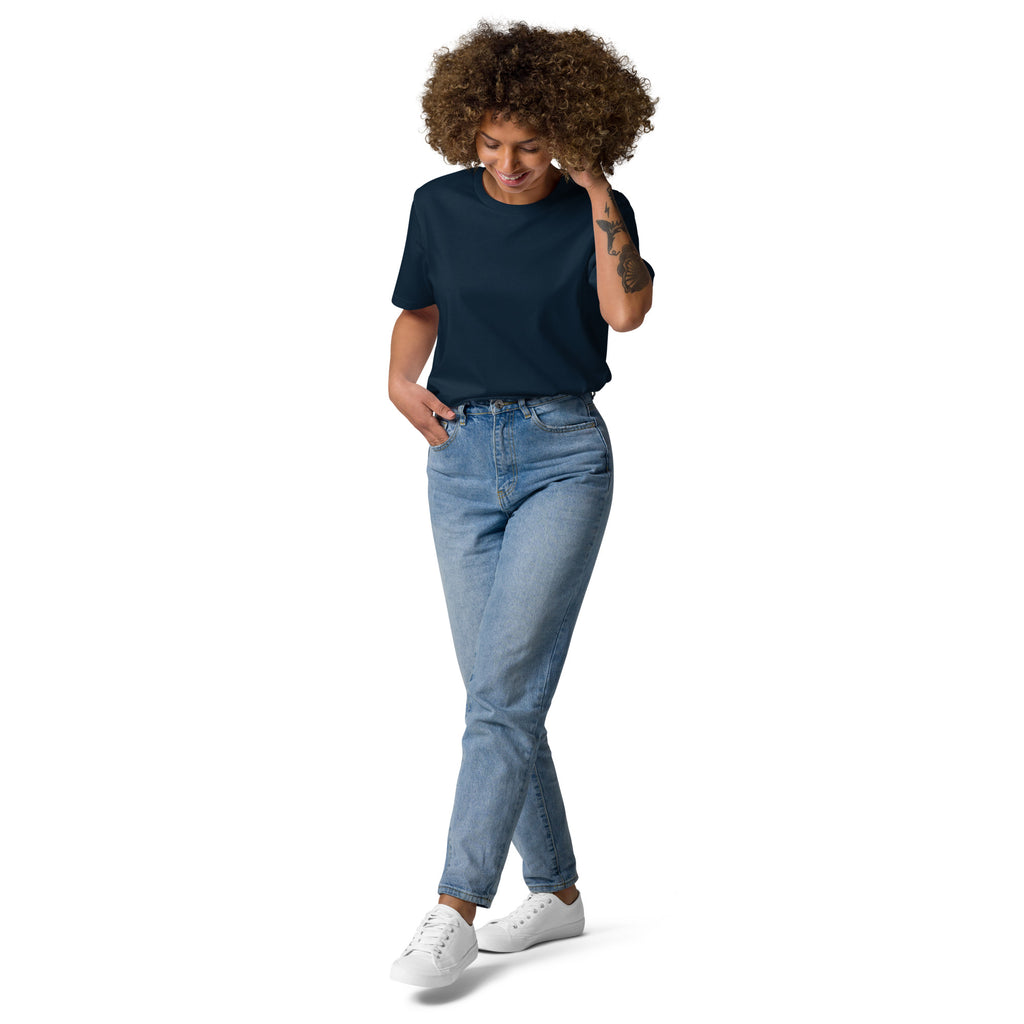 T-Shirt (French Navy) mit Rundhalsausschnitt, schlichtes Vorderteil