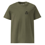 Khakifarbenes Bio-Baumwoll-T-Shirt mit kleinem Paw Line Logo auf der Brust