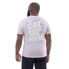 Unisex-Bio-Baumwoll-T-Shirt, weiß, Rundhals, großer Schriftprint auf der Rückseite