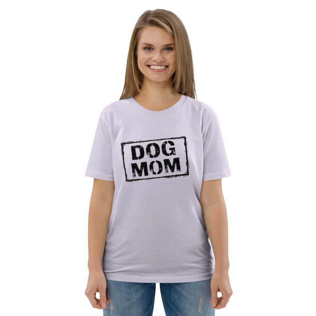 Helllila T-Shirt mit Frontprint „DOG MOM“