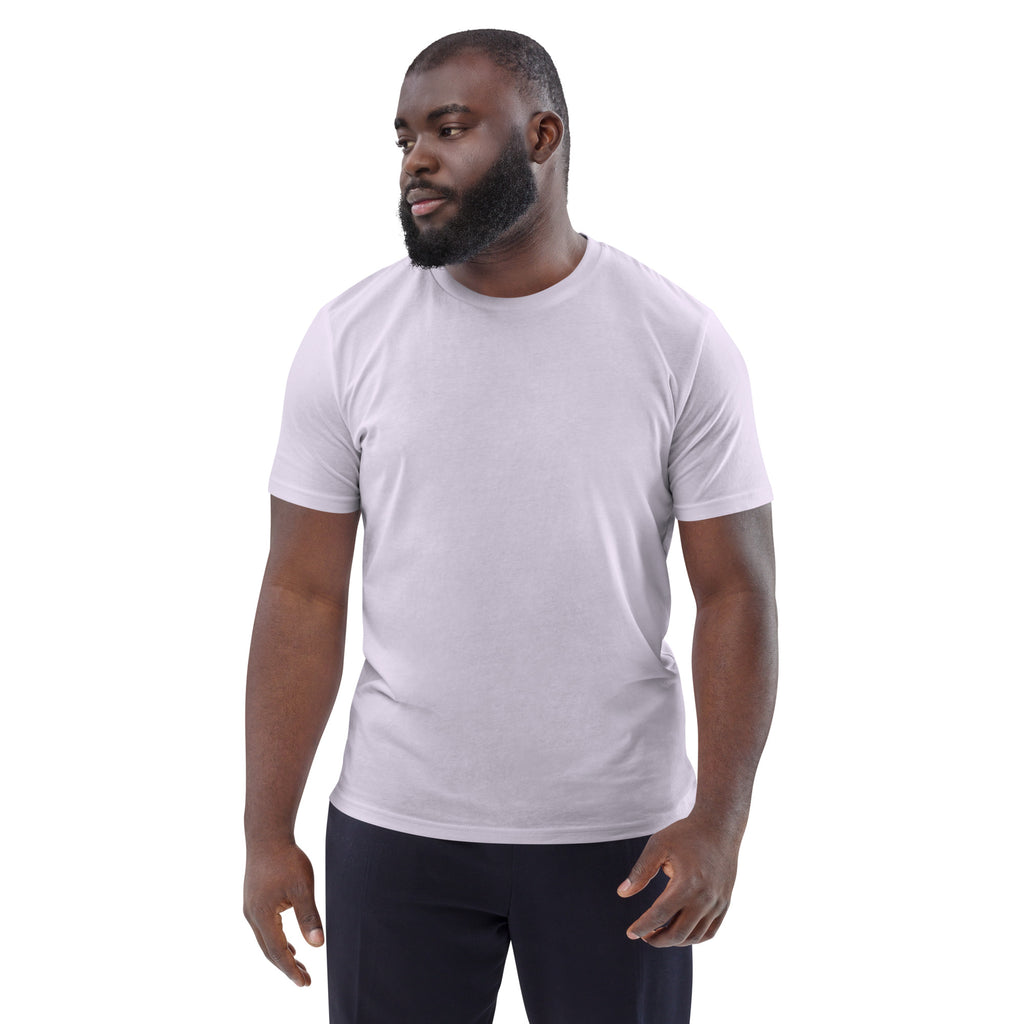 Unisex-Bio-Baumwoll-T-Shirt, weiß, Rundhalsausschnitt, Vorderansicht