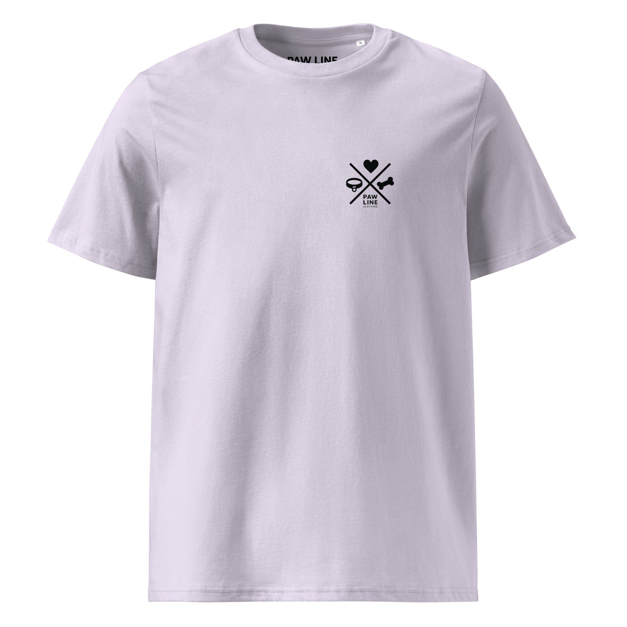 Bio-Baumwoll-T-Shirt in hellem Lila mit kleinem Brustlogo