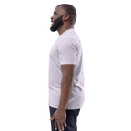 Unisex-Bio-Baumwoll-T-Shirt, weiß, Rundhals, Seitenansicht