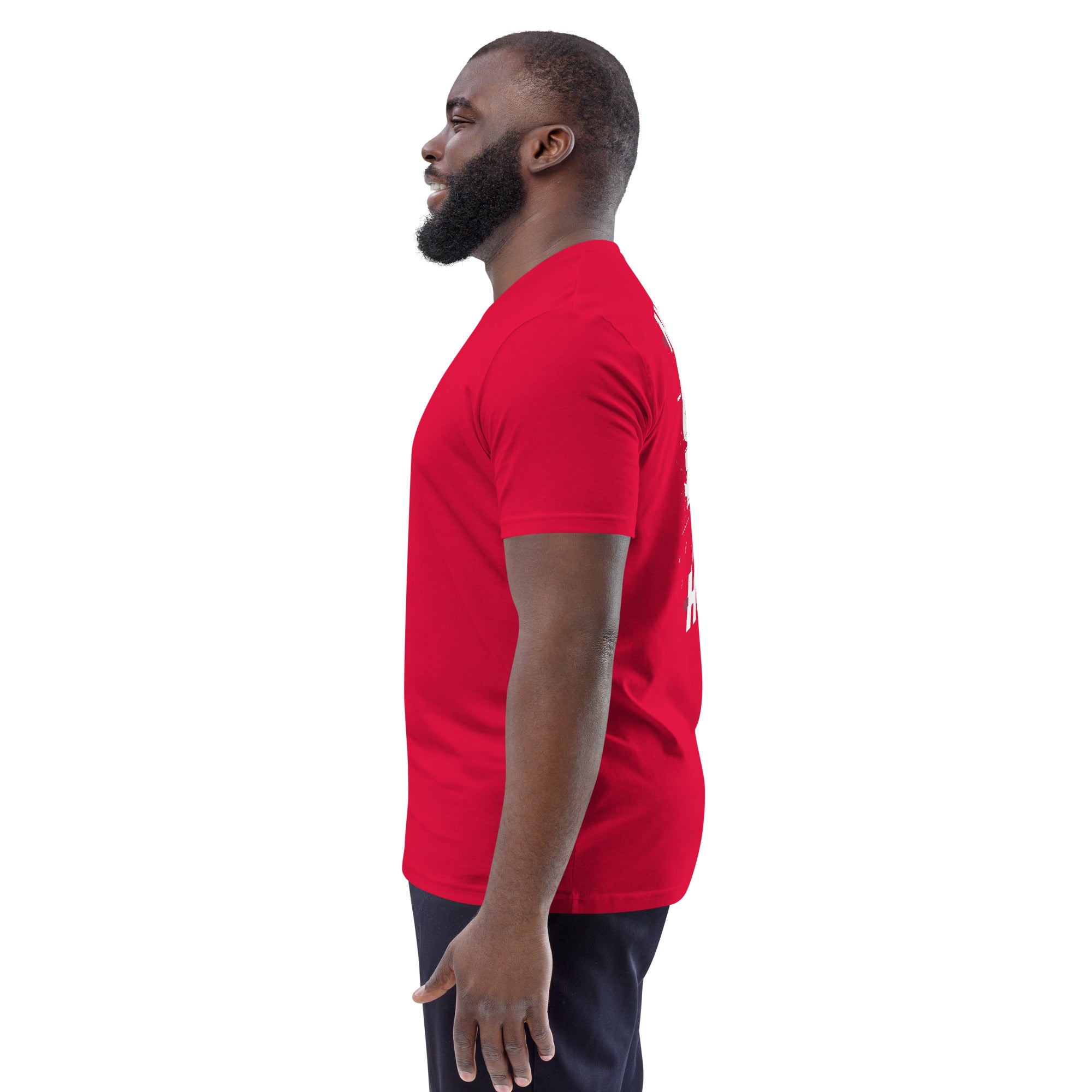 Unisex-Bio-Baumwoll-T-Shirt, rot, Seitenansicht