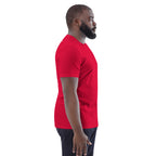 Unisex-Bio-Baumwoll-T-Shirt, rot, Schulter- und Seitenansicht