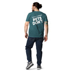 Stargazer-farbenes T-Shirt aus Bio-Baumwolle, Rücken mit „PET'S DON'T“-Print