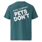 Stargazer-farbenes T-Shirt aus Bio-Baumwolle mit Rückenprint „PET'S DON'T“