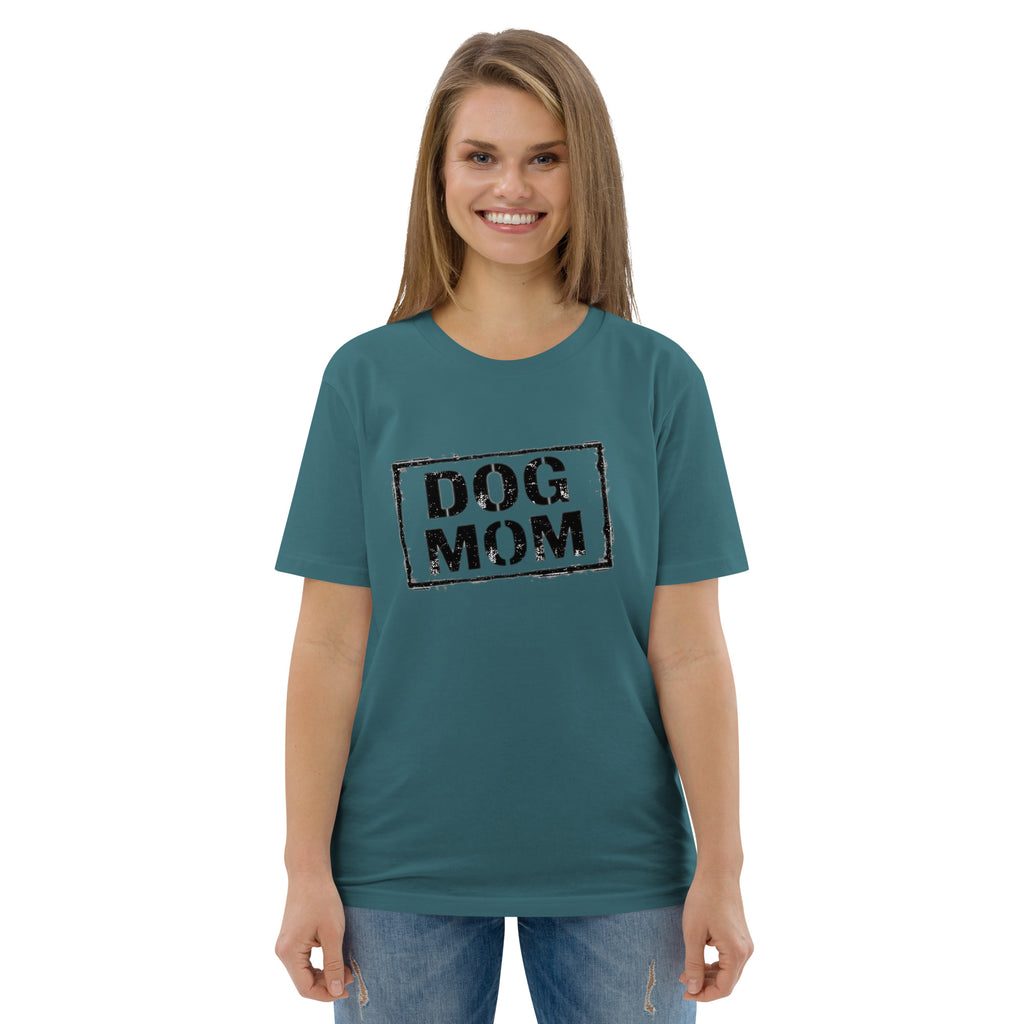 Unisex-T-Shirt in Petrolgrün mit Vintage „DOG MOM“-Aufdruck