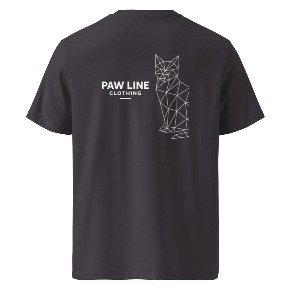 Geometric CAT Dark - Modernes Bio-Baumwoll T-Shirt für Katzenliebhaber | Pawline T-SHIRT