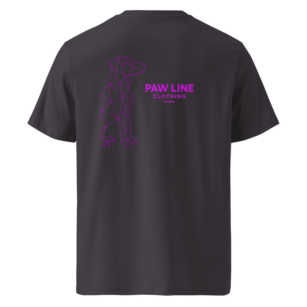 Geometric DOG Dark/Pink - Modernes Bio-Baumwoll T-Shirt für Hundeliebhaber | Pawline T-SHIRT
