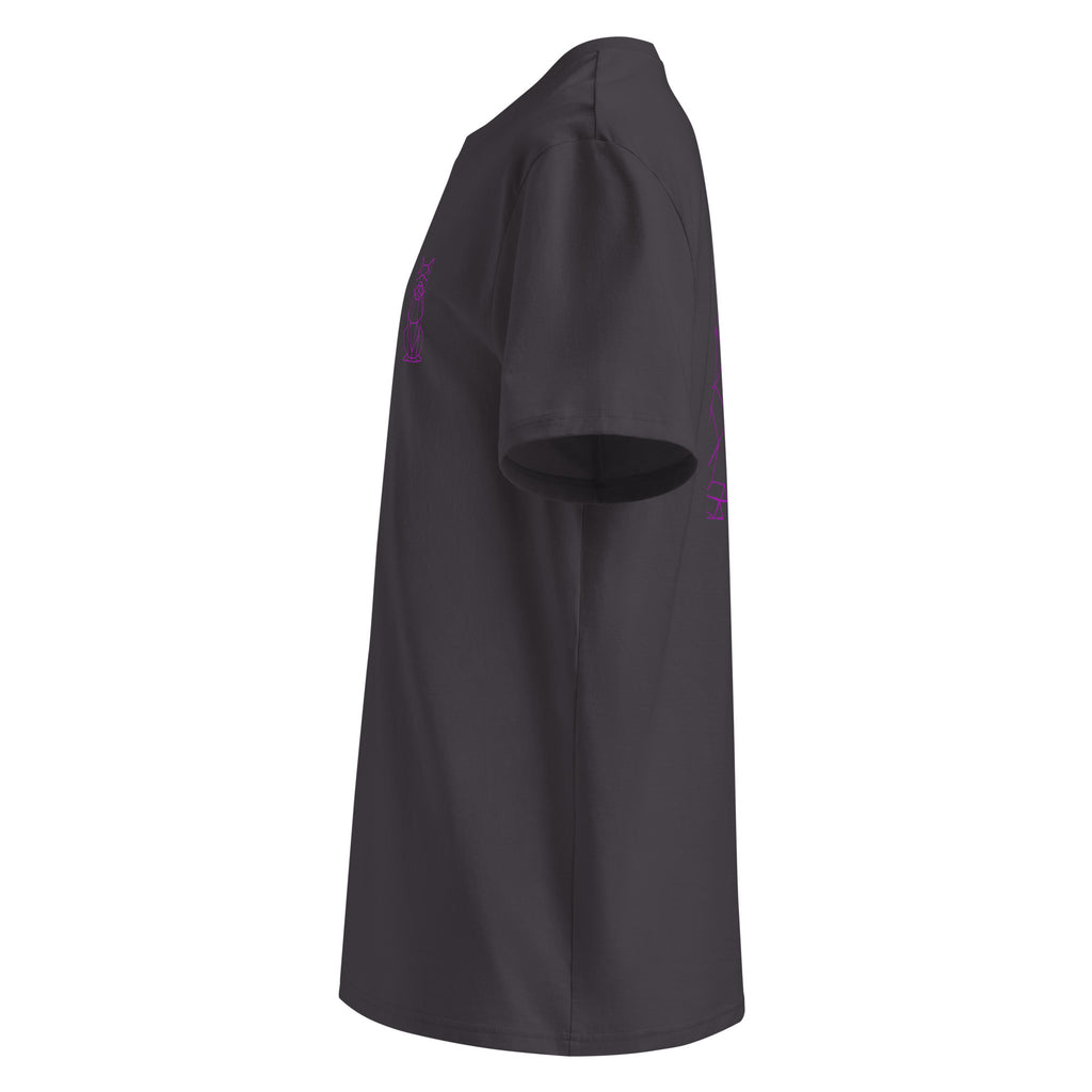 Geometric DOG Dark/Pink - Modernes Bio-Baumwoll T-Shirt für Hundeliebhaber | Pawline T-SHIRT