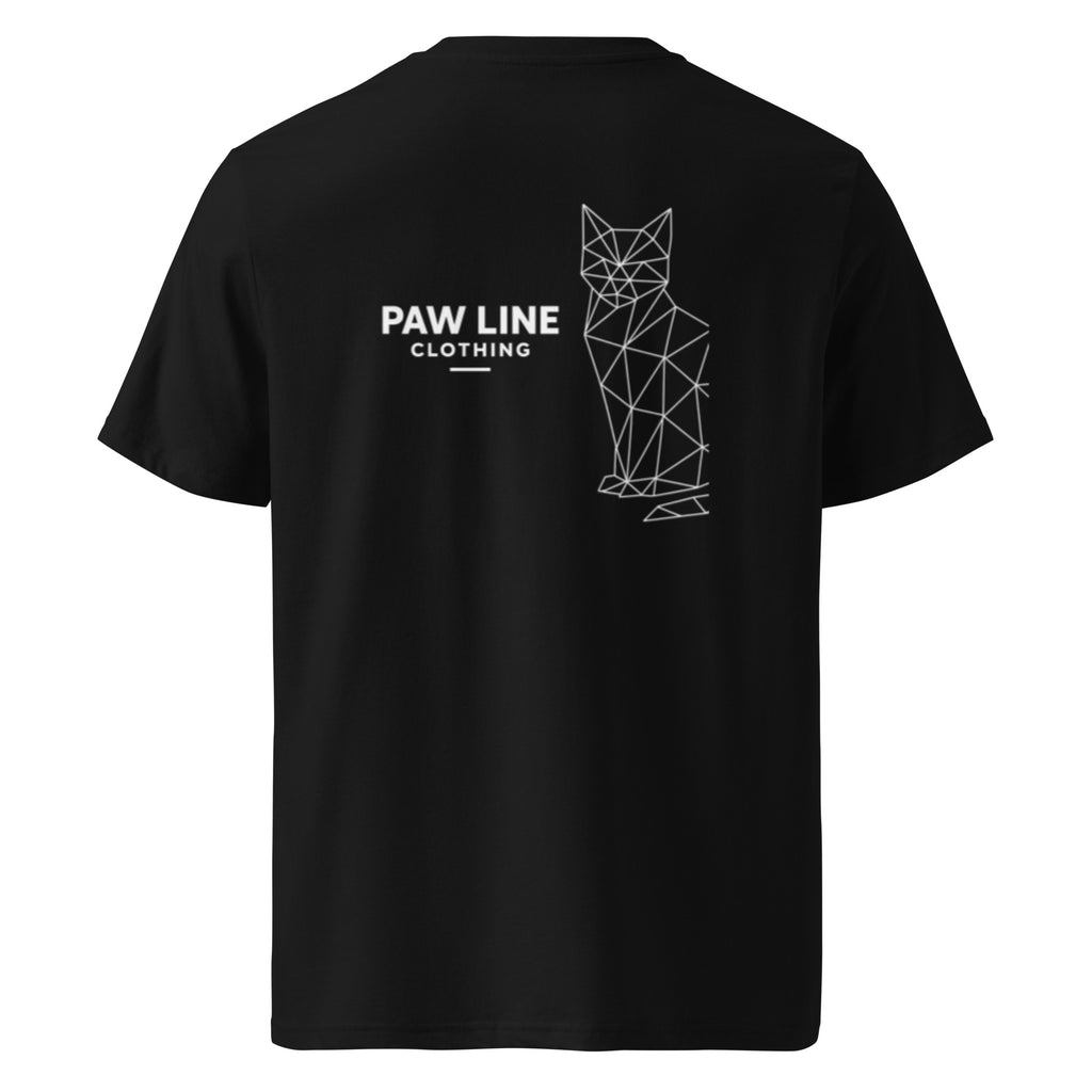 Geometric CAT Dark - Modernes Bio-Baumwoll T-Shirt für Katzenliebhaber | Pawline T-SHIRT