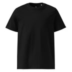 Unisex-T-Shirt: schwarzer Rundhalsausschnitt, schlichte Vorderseite