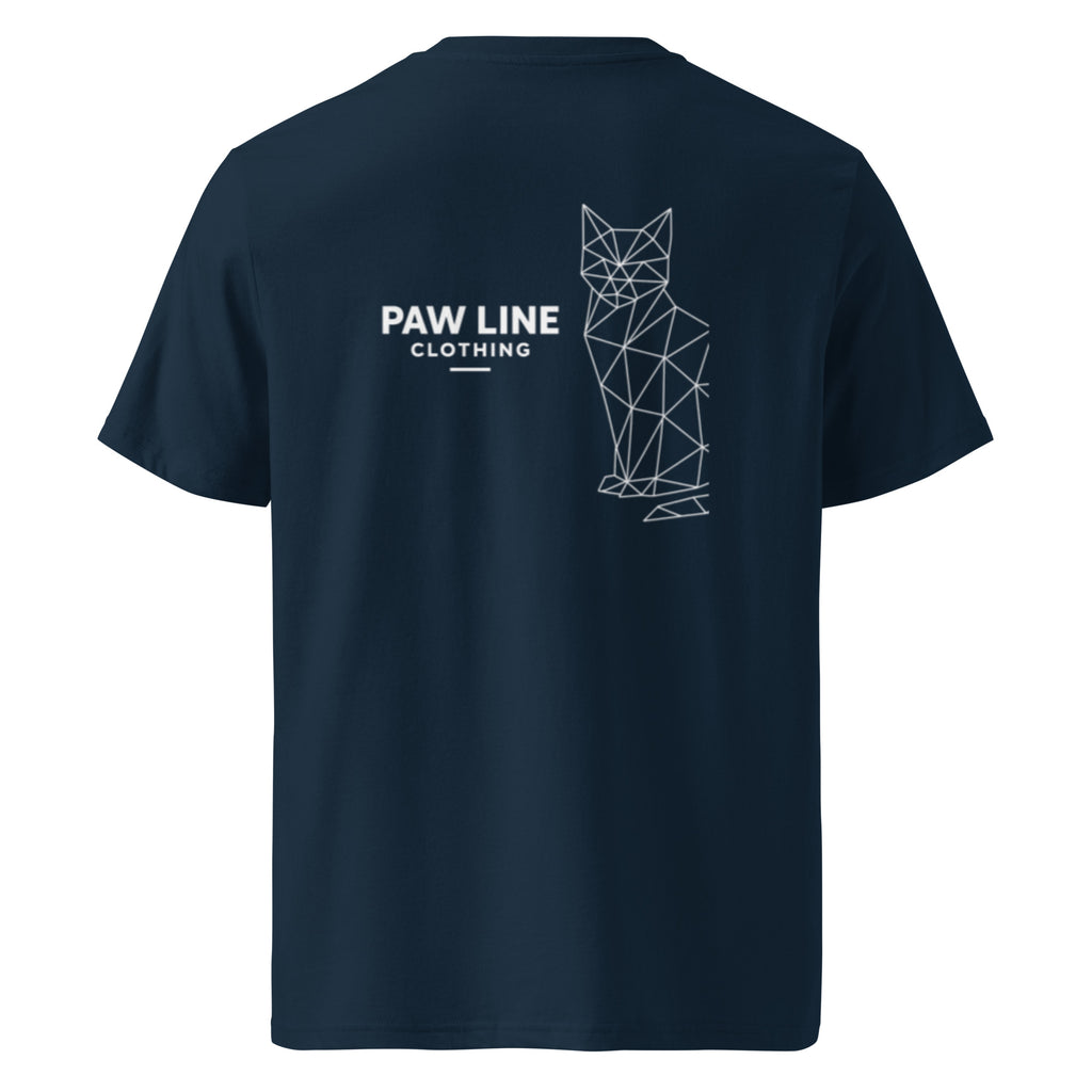 Geometric CAT Dark - Modernes Bio-Baumwoll T-Shirt für Katzenliebhaber | Pawline T-SHIRT