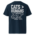 Unisex-T-Shirt: French-Navy Rückseite mit großem Katzen-Statement-Print