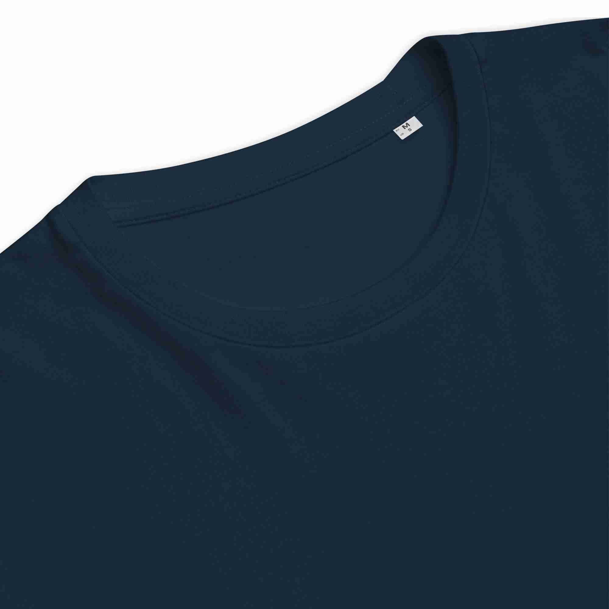 Unisex-Bio-Baumwoll-T-Shirt, dunkelblau, Rundhalsausschnitt und Kurzarm