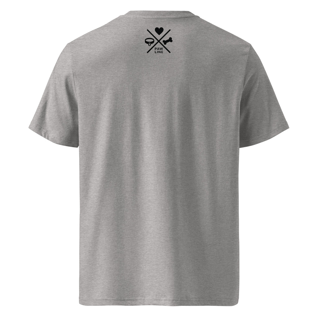 Unisex-T-Shirt in Heather Grau mit Rückenmotiv „Paw Line“