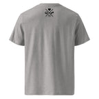 Kurzarm-T-Shirt in Heather Grau mit kleiner „Paw Line“-Grafik auf der Rückseite