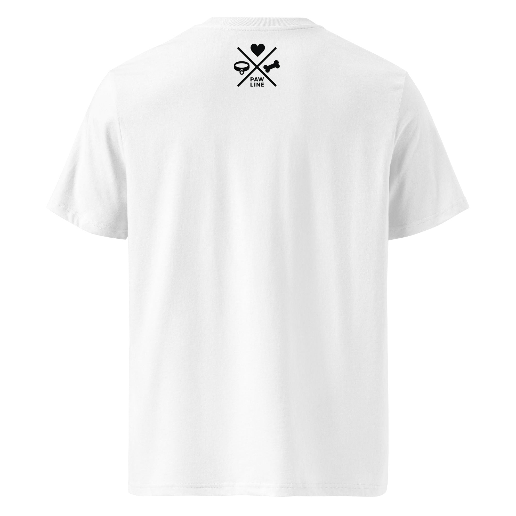 Kurzarm-T-Shirt in Weiß mit kleiner „Paw Line“-Grafik auf der Rückseite