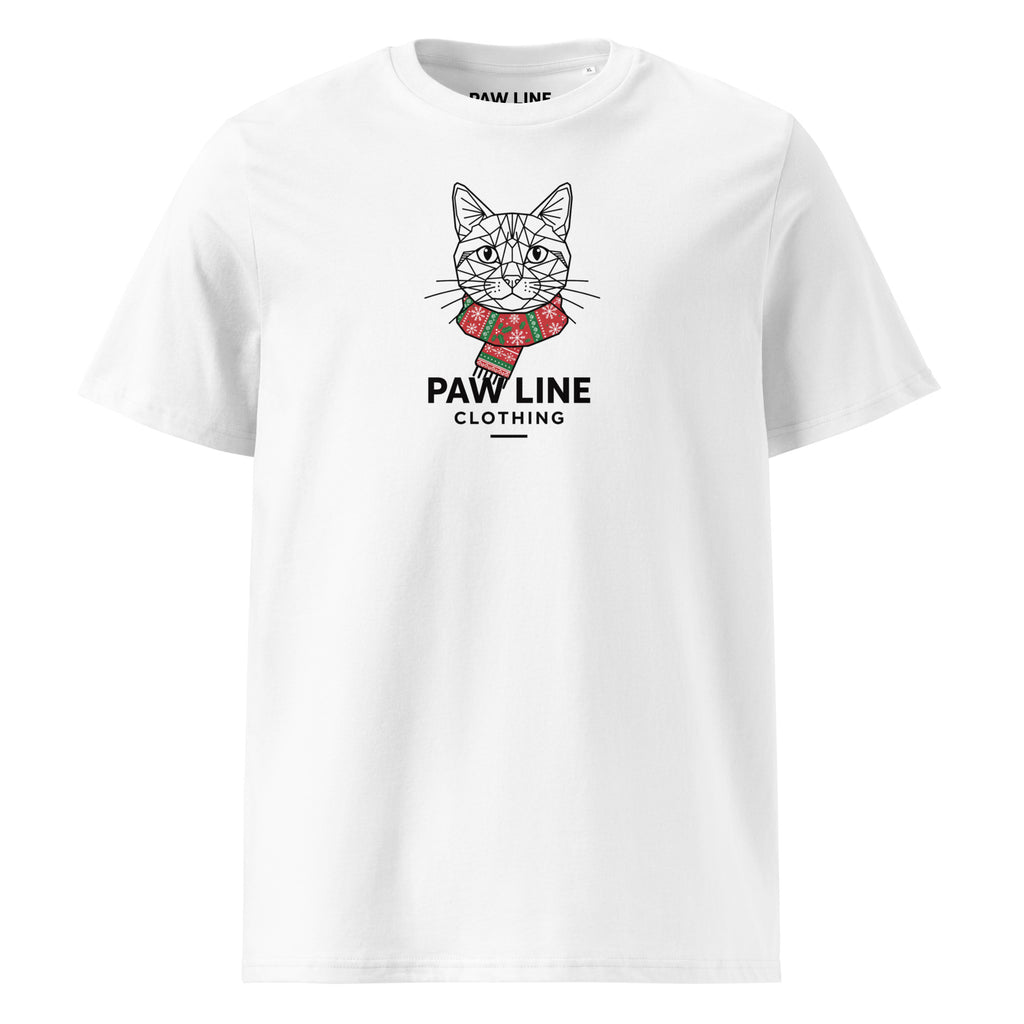 Geometric Cat X-mas T-Shirt – Vegane Bio-Baumwolle Unisex | Paw Line T-SHIRT