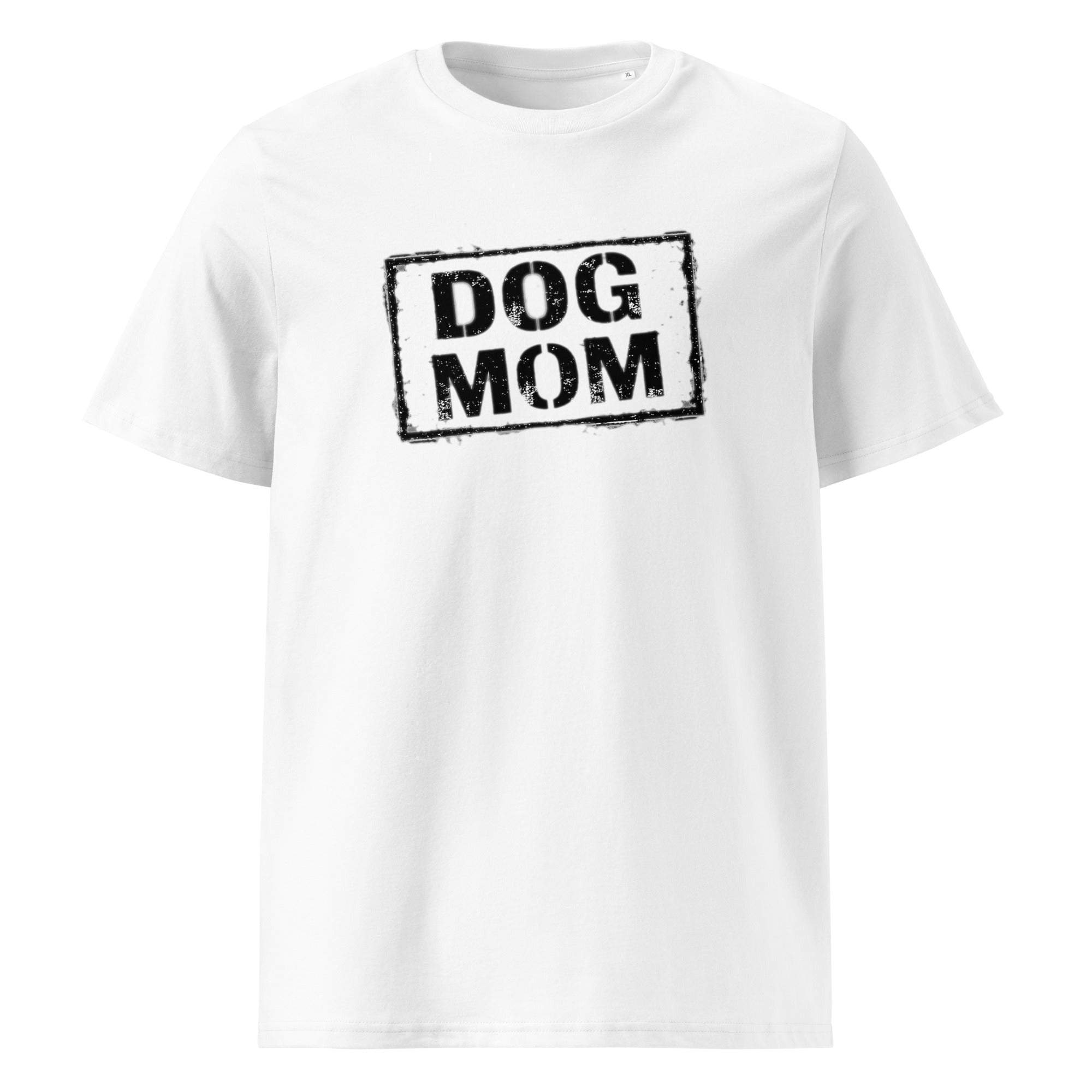 Unisex-T-Shirt in Weiß mit Vintage „DOG MOM“-Aufdruck