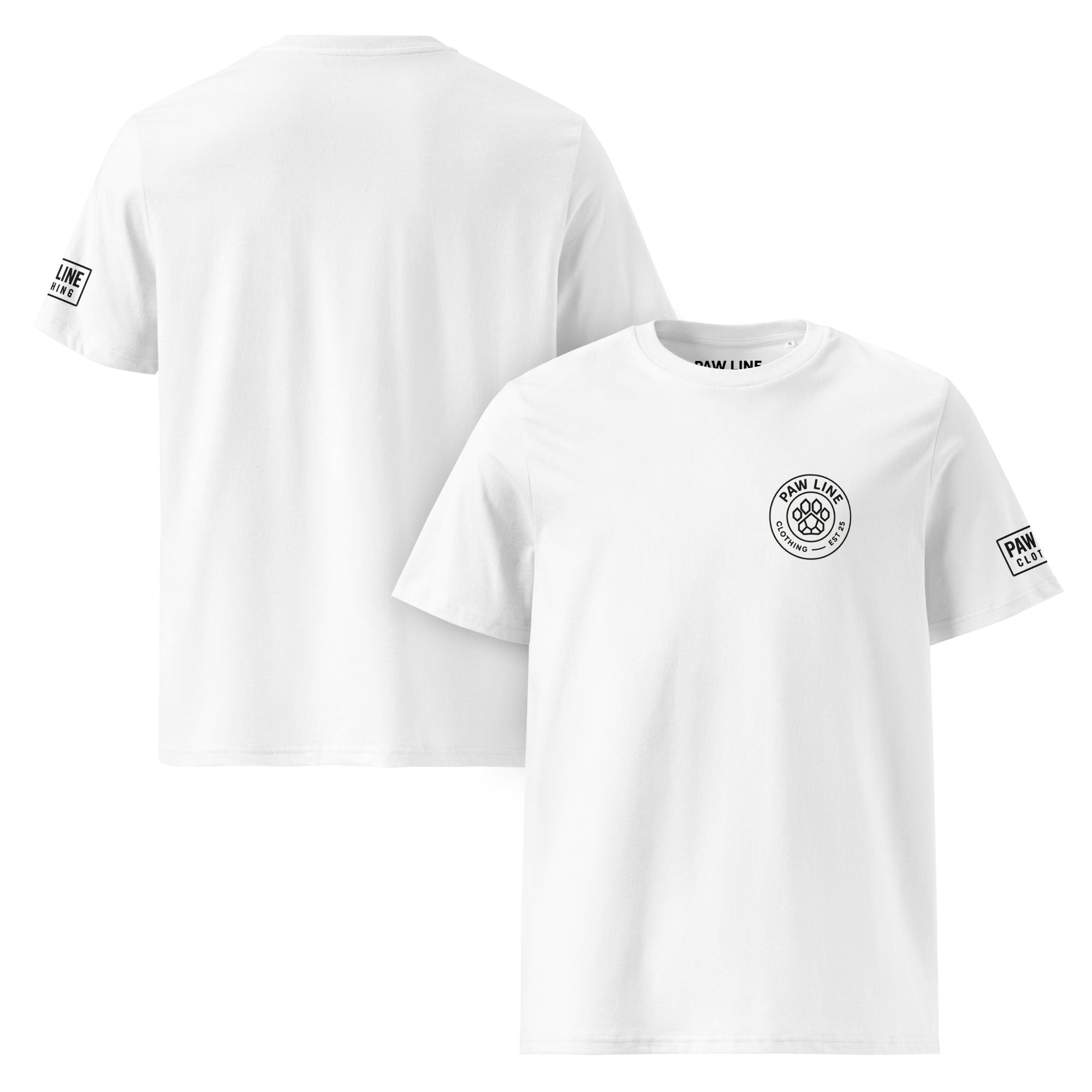 Pawline Round T-Shirt - Bio-Baumwolle Unisex mit rundem Design | Paw Line T-SHIRT