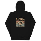 Schwarzer Hoodie mit Kapuze und Rückenprint „My Heart Has Paws“