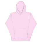 Hellrosa Hoodie mit Kapuze und Kängurutasche, ohne sichtbaren Frontprint