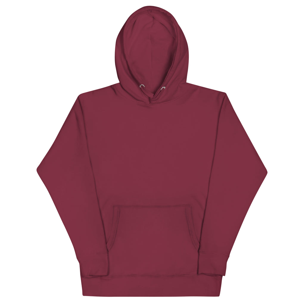 Bordeauxroter Hoodie mit Kapuze, Kordelzug und Kängurutasche