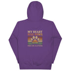 Lila Hoodie mit Kapuze und Rückenprint „My Heart Has Paws“
