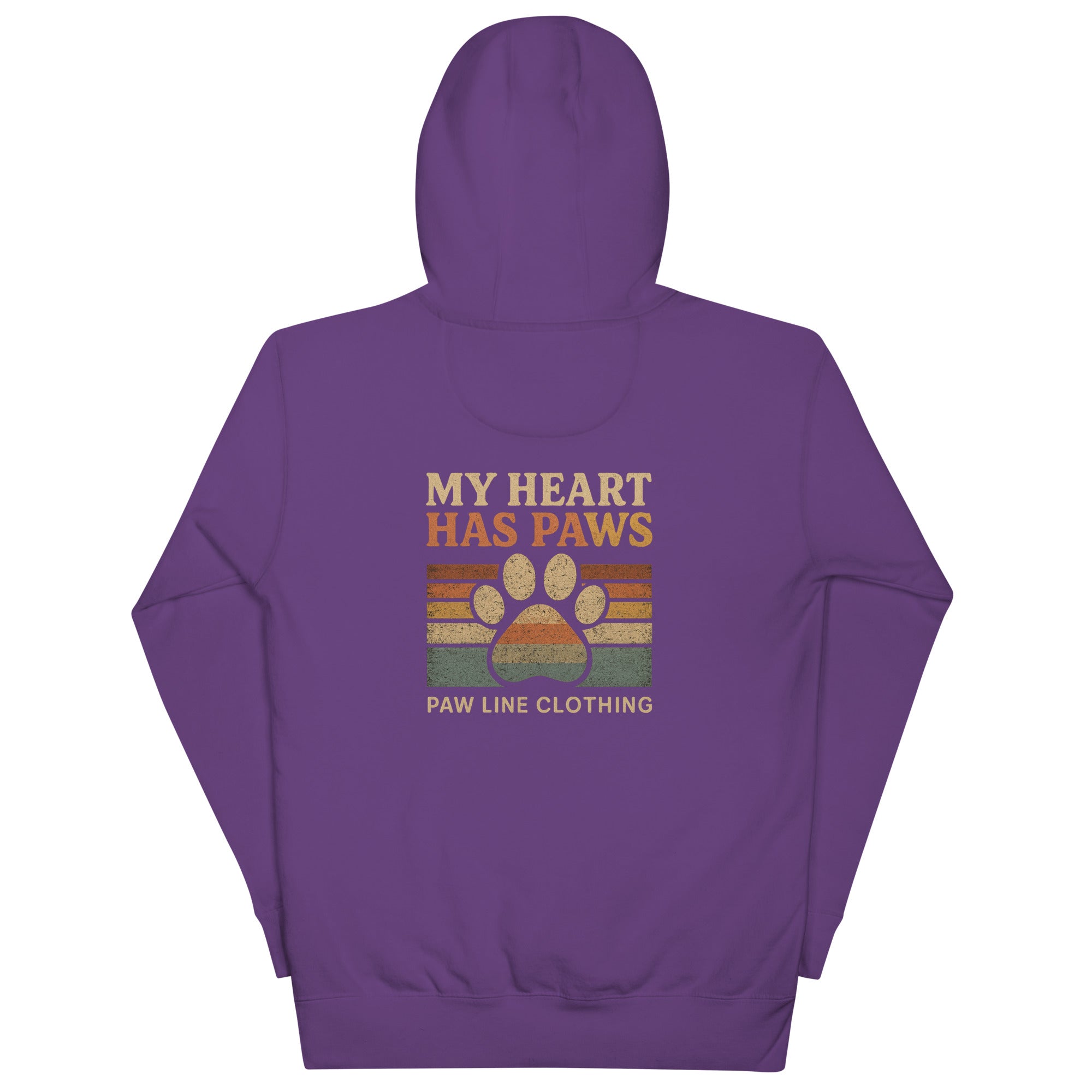 Lila Hoodie mit Kapuze und Rückenprint „My Heart Has Paws“