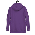Lila Hoodie Rückansicht mit Kapuze und durchgehendem Stoff ohne sichtbare Aufdrucke